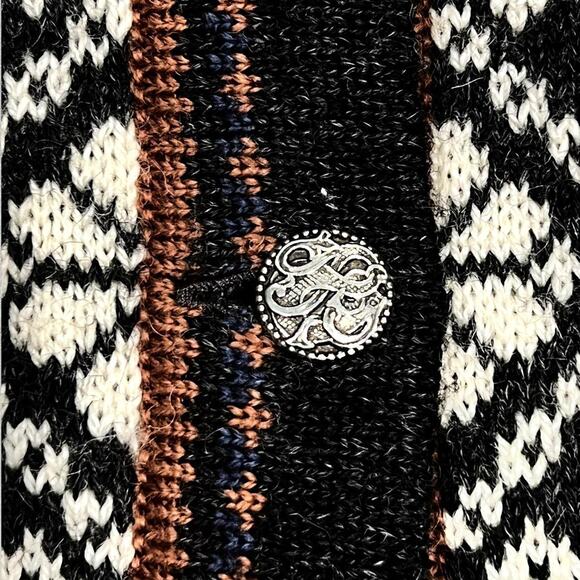 ★ Skjaeveland of Norway Geometric Fair Isle Knit Button Up Cardigan Sweater ★ - Picture 5 of 8